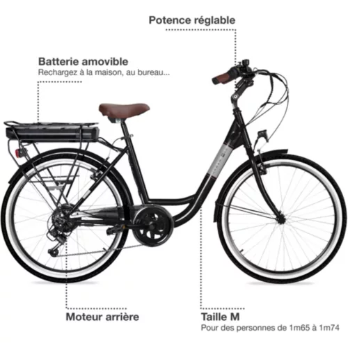 Bicicleta eléctrica ESSENTIELB Urban 400 negra